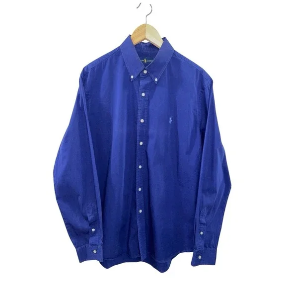 Polo Ralph Lauren Mens XL Blue Oxford Shirt Long Sleeve Button Down Classic Fit - Picture 2 of 9